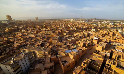 Aerial view of Kashgar Old City in southern Xinjiang