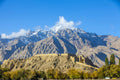 Stone City ruins beneath snow-capped Pamir Mountains near Tashkurgan, Xinjiang